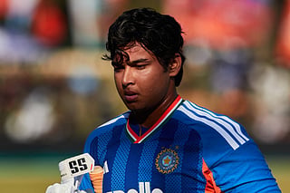 India's Vaibhav Sooryavanshi walks back to the pavilion after his dismissal during the first match in the One Day International cricket series played between Zimbabwe and India at Harare Sports Club on July 23, 2026 in Harare.