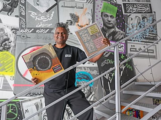 Jayesh Veralkar, founder of Vinyl Souk and its label arm Vinyl Souk Records, pictured at The Flip Side in Al Serkal Avenue, Dubai. The label's latest release, Made in the Emirates Vol. 2, spotlights the UAE's electronic music scene. 