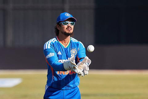 India's Ishan Kishan plays a shot during the third T20 international cricket match between India and Afghanistan at the Arun Jaitley Stadium in New Delhi on September 17, 2026.