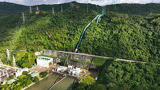 A view of the existing Caliraya-Botocan-Kalayaan (CBK) Pumped Storage Hydropower Plant (PSHPP) — a 789-megawatt facility which straddles the provinces of Laguna Quezon near Manila— the first its kind in Southeast Asia, first energised in 1983. The complex works as a water-powered "mega battery". Maton, proposed in Apayao province, is designed similar to CBK.