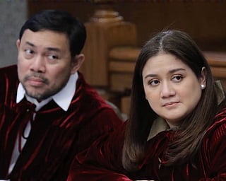 Sibling senators: Senator Mark (left) and Senator Camille Villar sitting as senator-judges during the impeachment trial of Vice President Sara Duterte.