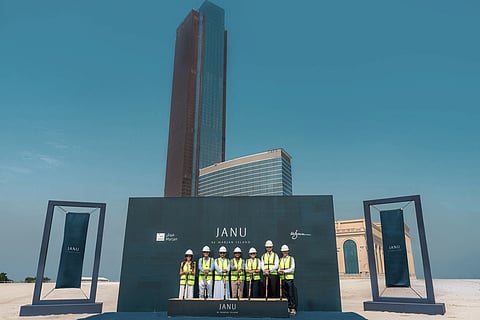 Senior representatives from Marjan, Wynn Resorts and Aman Group celebrate the groundbreaking of Janu Al Marjan Island.