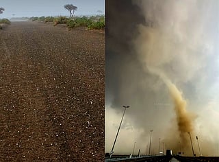 Hail, heavy rain and dusty whirlwind hit parts of UAE