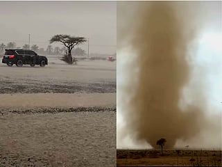 Hail, heavy rain and dusty whirlwind hit parts of UAE