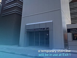 Temporary staircase opens at Burj Khalifa Metro station
