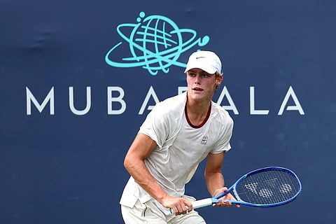 Cruz Hewitt of Australia during a men's singles match against Marcos Giron of the United States on day two of the Mubadala Citi DC Open 2026 at William H.G. FitzGerald Tennis Center on July 28, 2026 in Washington, DC. 