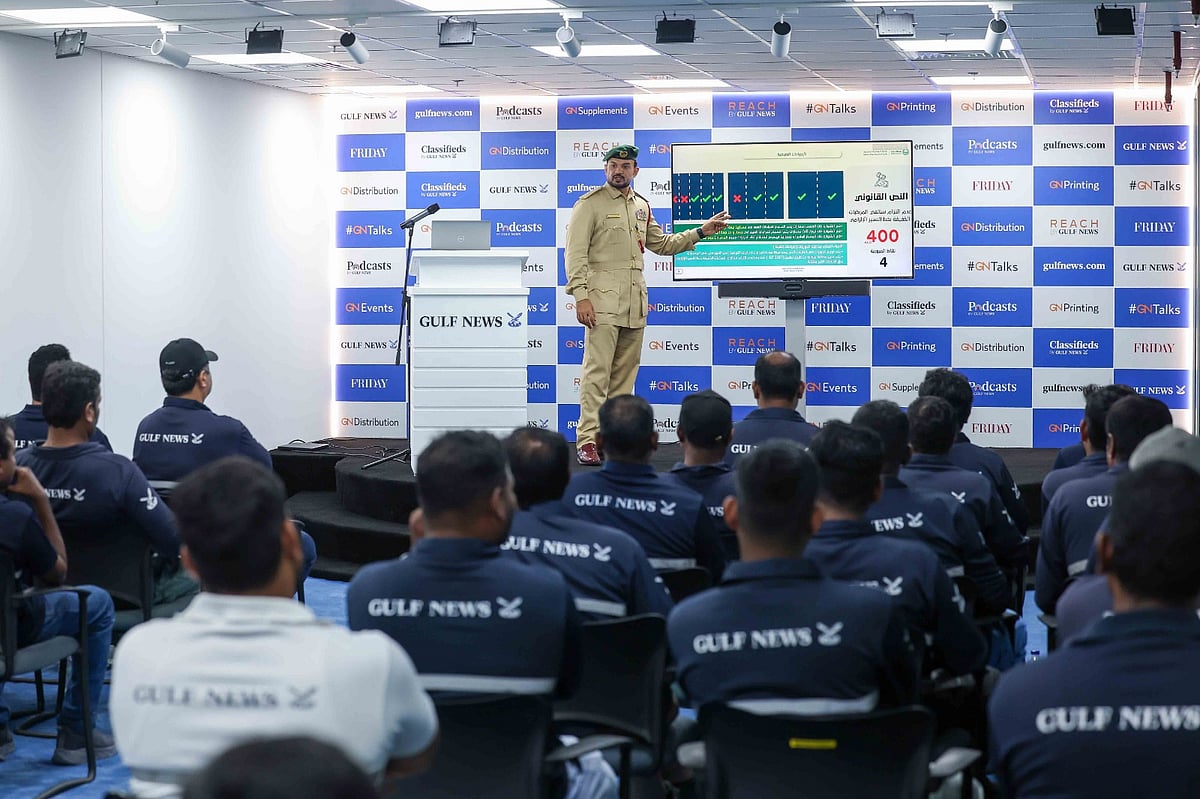 Dubai Police Host Road Safety Session for Gulf News Distributors