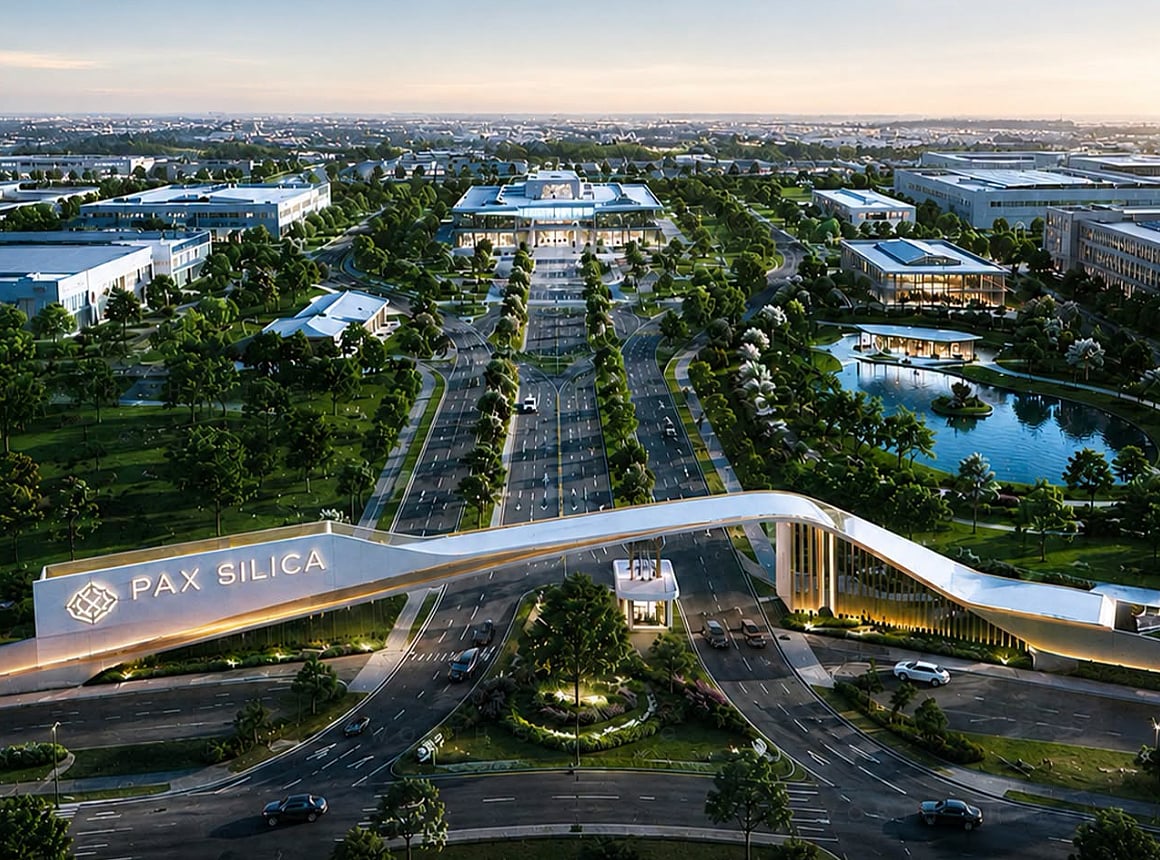 The proposed Pax Silica industrial and tech hub in the Philippines covers an area of 4,000 acres, which is equal to about 1,619 to 1,620 hectaresl. It is planned within New Clark City in Tarlac, 1 hr by car north of Manila, as part of the Luzon Economic. The hub is designed as an AI, semiconductor, critical minerals and advanced manufacturing economic security zone.
