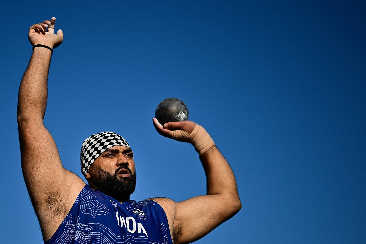 India's Tajinderpal Singh Toor competes in the men's shot put final during the athletics event at the Scotstoun Stadium in Glasgow, on day seven of the Commonwealth Games in Glasgow, Scotland, on July 30, 2026.
