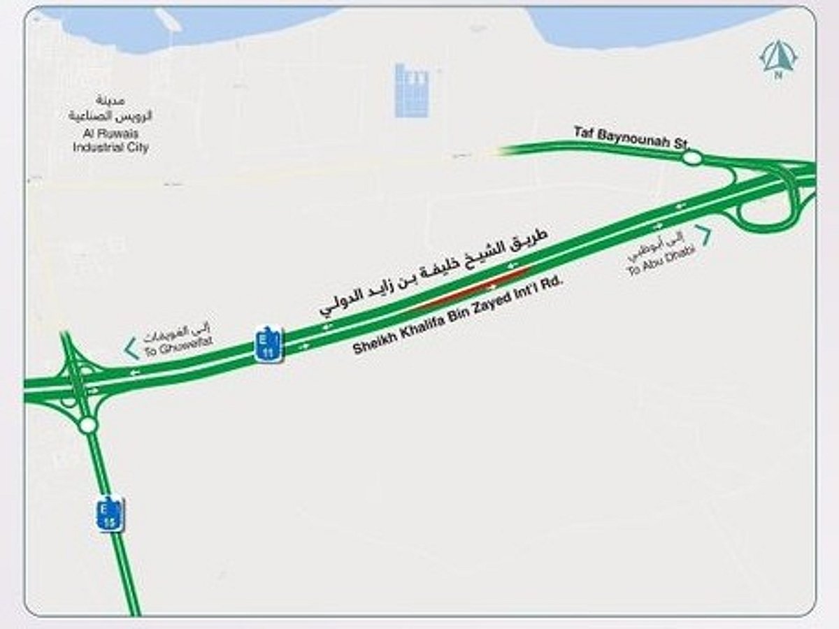 Partial Closure on Sheikh Khalifa bin Zayed Int'l Road in Al Dhafra