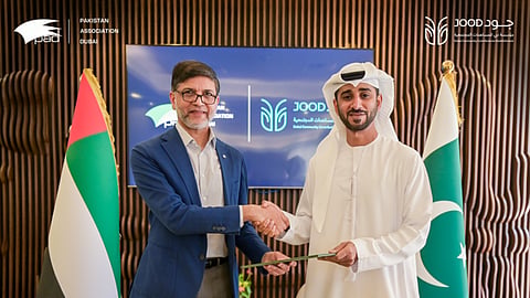 Marwan Rashed Bin Hashim and Dr Faisal Ikram during the MoU signing ceremony in Dubai.