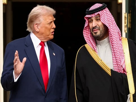 US President Donald Trump with Saudi Crown Prince Mohammed bin Salman. Washington and Riyadh face difficult choices as Houthi forces expand their territorial gains in Yemen.