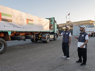 Five humanitarian convoys entered Gaza this week under Operation Chivalrous Knight 3, delivering food, medical supplies and shelter materials to people in need.