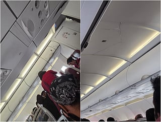 Flight AI2379 landed safely after a sudden altitude change; injured passengers were taken for medical checks

