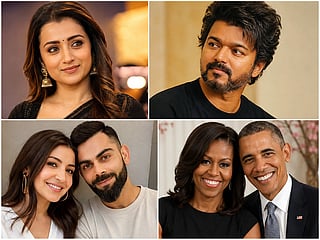 Actress Trisha and actor-politician Vijay, actress Anushka Sharma and cricketer-husband Virat Kohli, former US first lady Michelle and husband/former US president Barack Obama