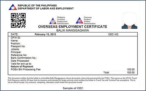 Filipina bound for Dubai stopped at Clark airport over fake OEC