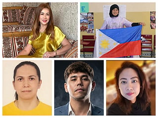 Clockwise from top left: Joy Octoso, Rosali Santa Maria Dumo, Sally Mallari, Mark Anthony Nieves, and Mylyn Anciro