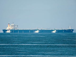 The crude oil tanker Idemitsu Maru, owned by a subsidiary of Idemitsu Kosan, sailing through Ise Bay near Chita City in Aichi Prefecture. File photo taken on May 25, 2026.