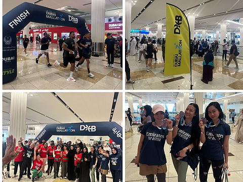 DXB Terminal 3 transformed into indoor running track for Dubai Mallathon event