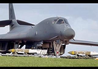 A US Air Force B1 bomber: The primary 5,000-lb (2,300 kg) class laser-guided "bunker buster" penetrator bomb used by the US is the GBU-28, which uses the BLU-113 warhead. A newer 5,000-lb guided bomb unit, the GBU-72 Advanced 5K Penetrator, has also been developed for enhanced, deep-target penetration, tested for use on F-15E and B-1B platforms.