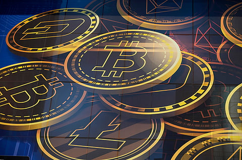 A representation of cryptocurrencies. The US Treasury has sanctioned Iranian cryptocurrency exchange BitBank, accusing it of moving hundreds of millions of dollars to Iran’s Islamic Revolutionary Guard Corps (IRGC) and processing payments linked to shipping access through the Strait of Hormuz. For illustrative purposes only.