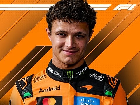 McLaren driver Lando Norris of Britain makes a pit stop during the Formula One Dutch Grand Prix in Zandvoort , Netherlands.