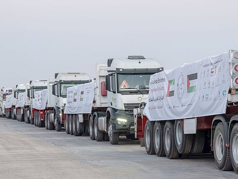 The convoys included shelter materials, food supplies and medical aid, helping meet essential needs and strengthen the humanitarian response inside the Gaza Strip.