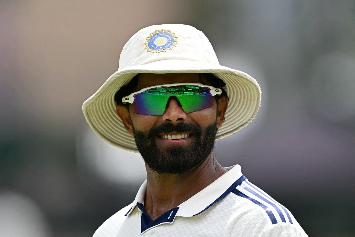 India's Ravindra Jadeja looks on during the third day of the second Test cricket match between Sri Lanka and India at the Sinhalese Sports Club Ground in Colombo on August 25, 2026.