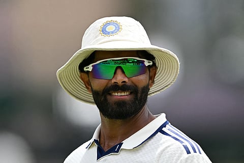 India's Ravindra Jadeja looks on during the third day of the second Test cricket match between Sri Lanka and India at the Sinhalese Sports Club Ground in Colombo on August 25, 2026.