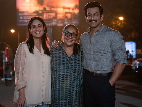 Filmmaker Meghna Gulzar with Kareena Kapoor, Prithviraj Sukumaran who spearhead Daayra