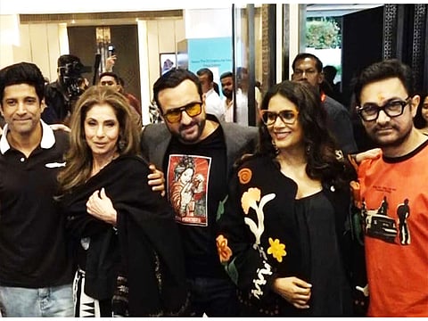 Farhan Akhtar, Dimple Kapadia,  Aamir Khan and Saif Ali Khan at ‘Dil Chahta Hai’ reunion in Mumbai.
