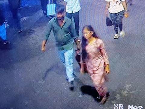 CCTV footage of Manik Uddin Laskar and his wife, Bhagabati Majhi, who were arrested in Kashimpur, Manipur’s Jiribam district, on Saturday.