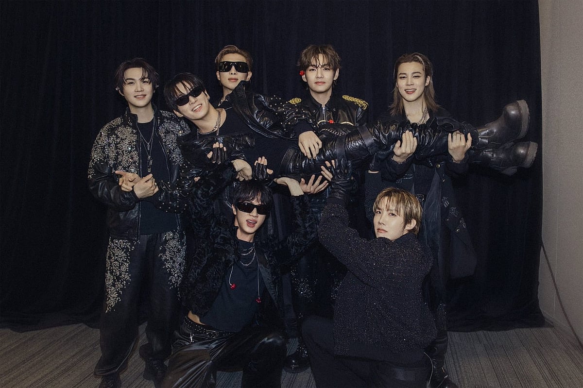 The celebrations kicked off well before showtime. Backstage, the party was the usual BTS fun behaviour, exactly how you would hope seven members, who've known each other for over a decade would mark the occasion. 