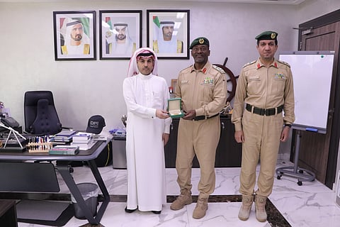 Dubai Police honours Saudi national Abdulrazzaq Al Ruwaili for saving a drowning man.