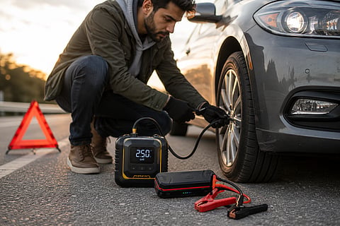 A reliable tyre inflator or jump starter can turn an unexpected roadside problem into a manageable fix.