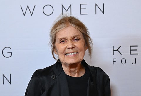 US journalist Gloria Steinem arrives for the Kering Foundation First-Ever Caring For Women Dinner, in New York on September 15, 2022.