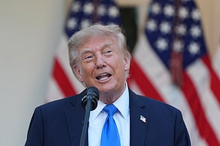 President Donald Trump speaks during an event with Republican lawmakers in the Rose Garden of the White House, Wednesday, Sept. 2, 2026, in Washington. (AP Photo/Alex Brandon)