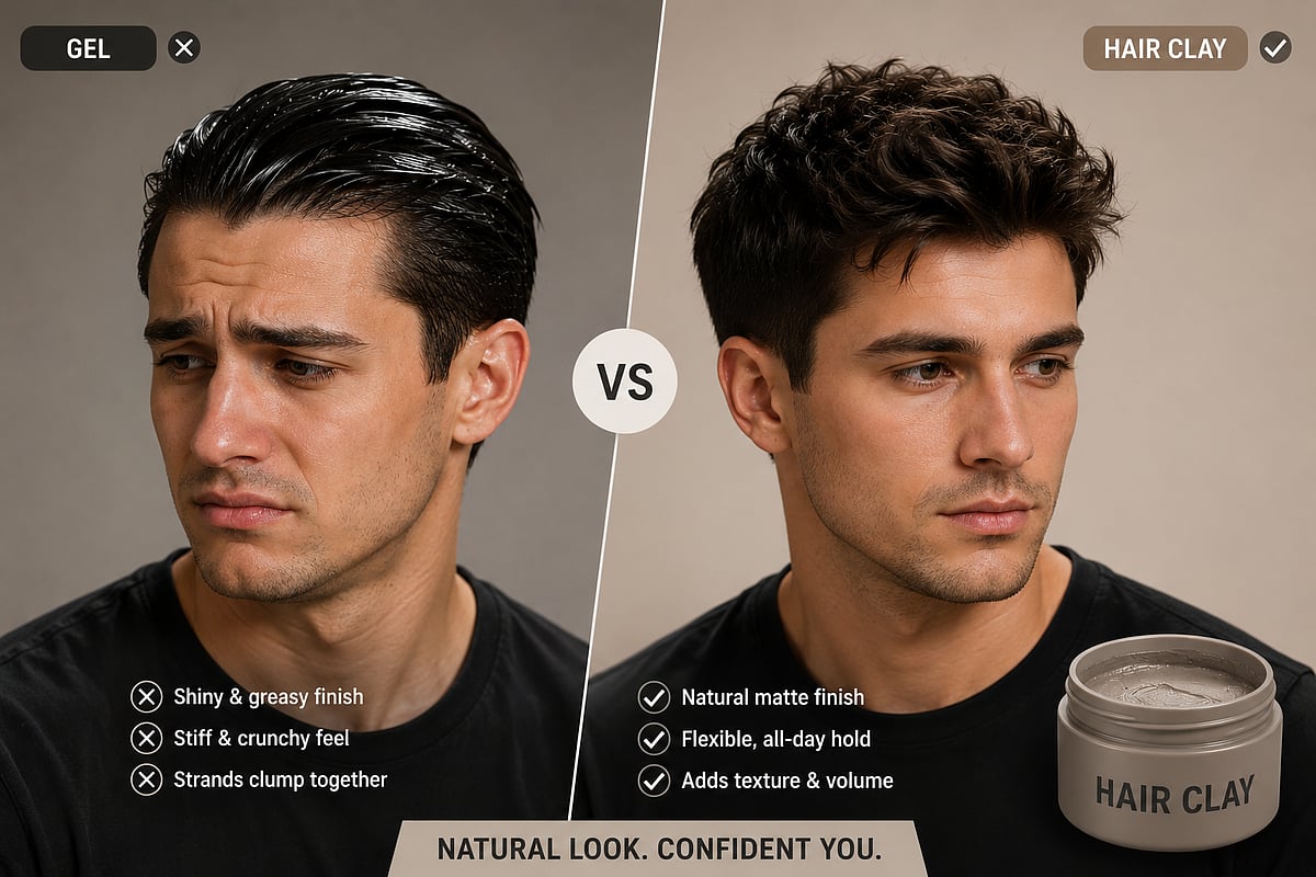Hair clay offers flexible hold and a matte finish for styles that look more natural and less rigid.