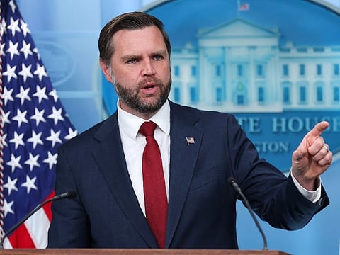 Vice President JD Vance speaks during a news briefing in the Brady Press Briefing Room at the White House on September 03, 2026 in Washington, DC. 