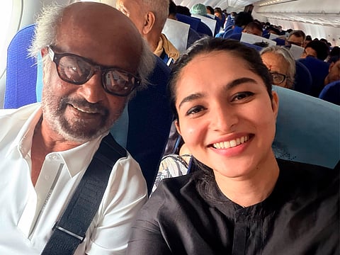 Kayadu Lohar’s dream flight: She ends up sitting next to Rajinikanth