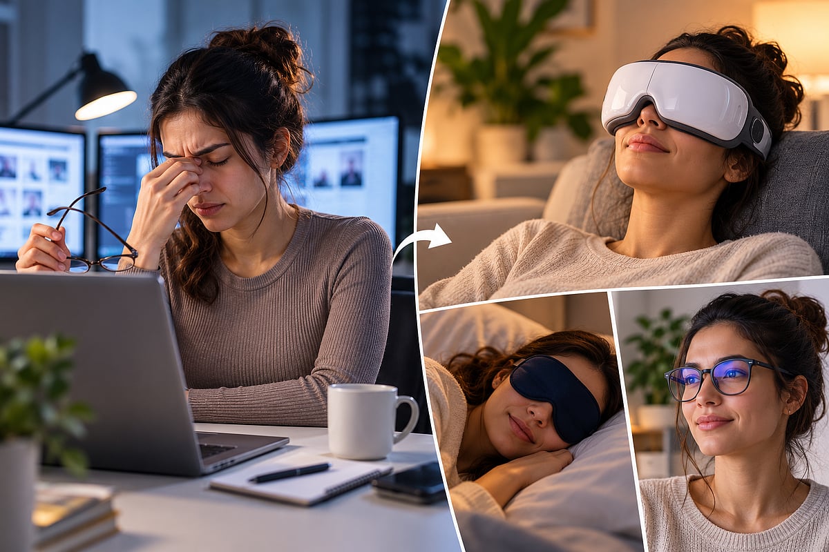 Eye massagers, sleep masks and screen-friendly habits can offer a welcome break after hours of digital eye strain.