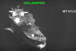 This screen grab made on September 5, 2026 from handout video footage released by the US Central Command (CENTCOM) on September 5, 2026 shows what CENTCOM says are strikes that destroyed three oil tankers linked to Islamic Revolutionary Guard Corps after the Iranian military organisation fired on American warships.
