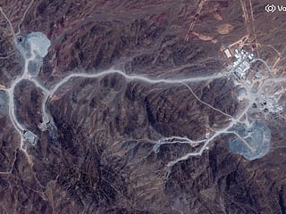 This handout satellite image courtesy of Vantor shows an overview of the Pickaxe Mountain tunnel complex adjacent to the Natanz Nuclear Facility near Natanz, Isfahan province, central Iran, on June 30, 2026.