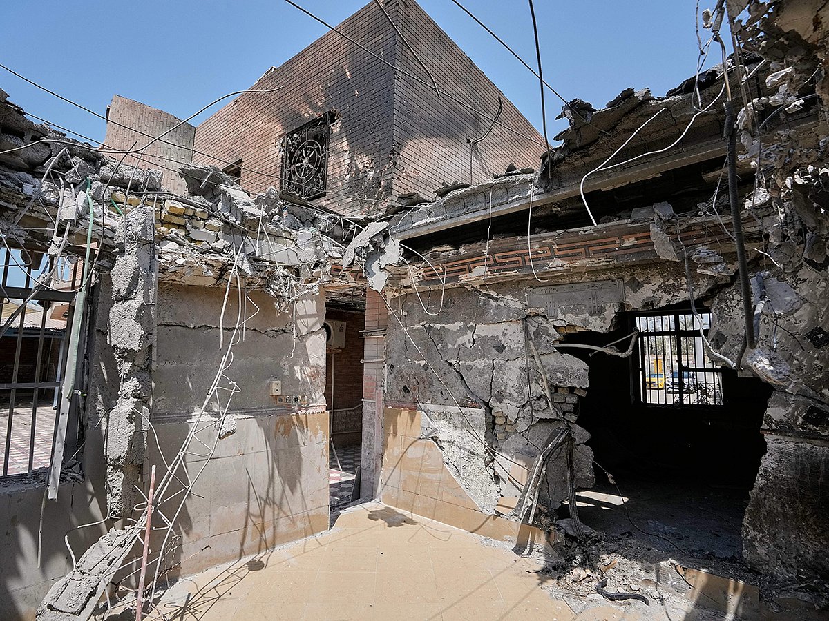 Damage is seen inside a home whose roof was destroyed in what Iranian media said was a US strike while a wedding celebration was taking place late Tuesday, September 1, in Kuhestak, southern Iran, on Friday, September 4, 2026.