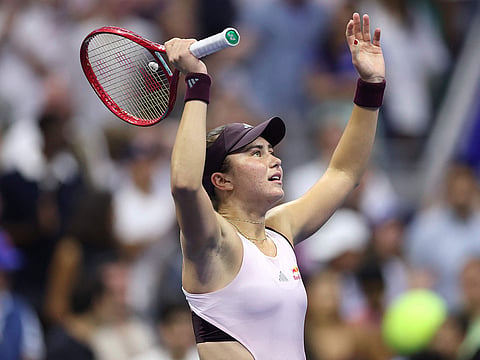 Iva Jovic of the United States celebrates match point against Alexandra Eala of Philippines during their Women's Singles Third Round match on Day Seven of the 2026 US Open at USTA Billie Jean King National Tennis Center.