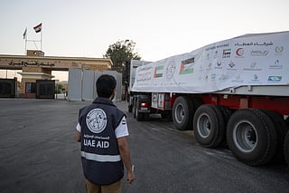 The latest convoys delivered food parcels and shelter materials as the UAE continues its humanitarian support for Palestinians.