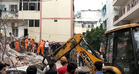 Delhi Police confirmed that at least two people had been rescued, while other media reports put the number pulled from the debris at six. Authorities had not confirmed how many people remained trapped.