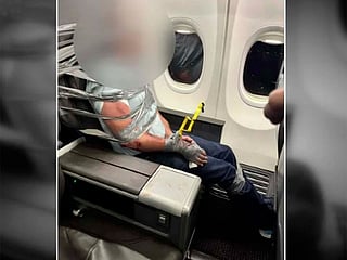 A passenger on a Sept. 3, 2026, flight to Newark Airport in New Jersey was so disruptive, he had to be duct-taped to his seat.