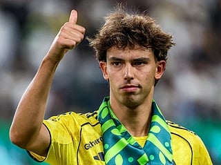 Nassr's Portuguese forward Joao Felix cut a frustrated figure following Al Nassr's first defeat of the season
