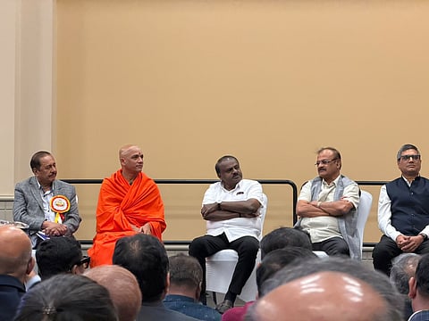 Union Minister for Heavy Industries and Steel HD Kumaraswamy at the ‘Business Forum - 2026’, organised as part of the AKKA Silver Jubilee Conference in Philadelphia. 